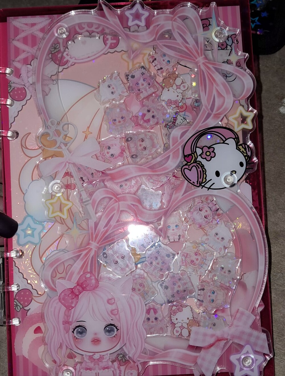 New! A5 Skullpanda/ Hello Kitty Pink Shaker Notebook With Paper